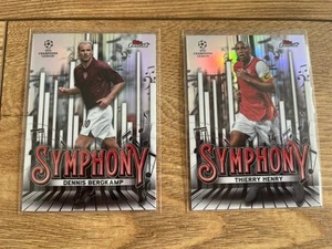 Topps Finest 2024 Thierry Henry & Dennis Bergkamp Arsenal Symphony Cards - Picture 1 of 2