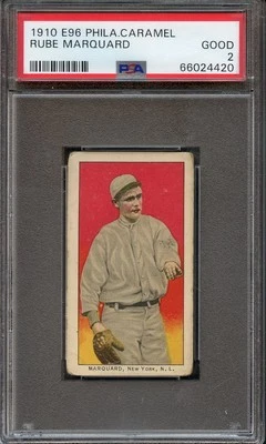 1910 E96 Philadelphia Caramel Rube Marquard PSA 2 HOF New York Giants 4420 - Image 1 of 2