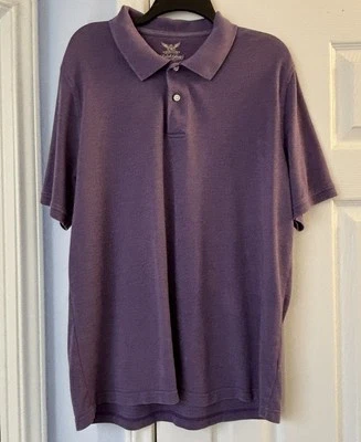 Camisa Polo Faded Glory Para Hombre Púrpura Jacinto Brezo Talla L (42-44) Algodón Curvado Foto 1 de 4