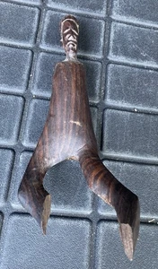 Mitte 20. Jahrhundert afrikanische handgeschnitzte Ebenholz Holz Skulptur männlicher Kopf 8" Art Deco - Bild 1 von 10