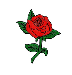 Patch Aufnäher Aufnäher Stickerei Thermo Rosa Biker Rosen - Bild 1 von 1