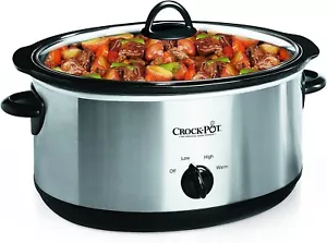 Crock-Pot 7 Quart ovaler manueller Schongarer, Edelstahl (SCV700-S-BR), Versat - Bild 1 von 8