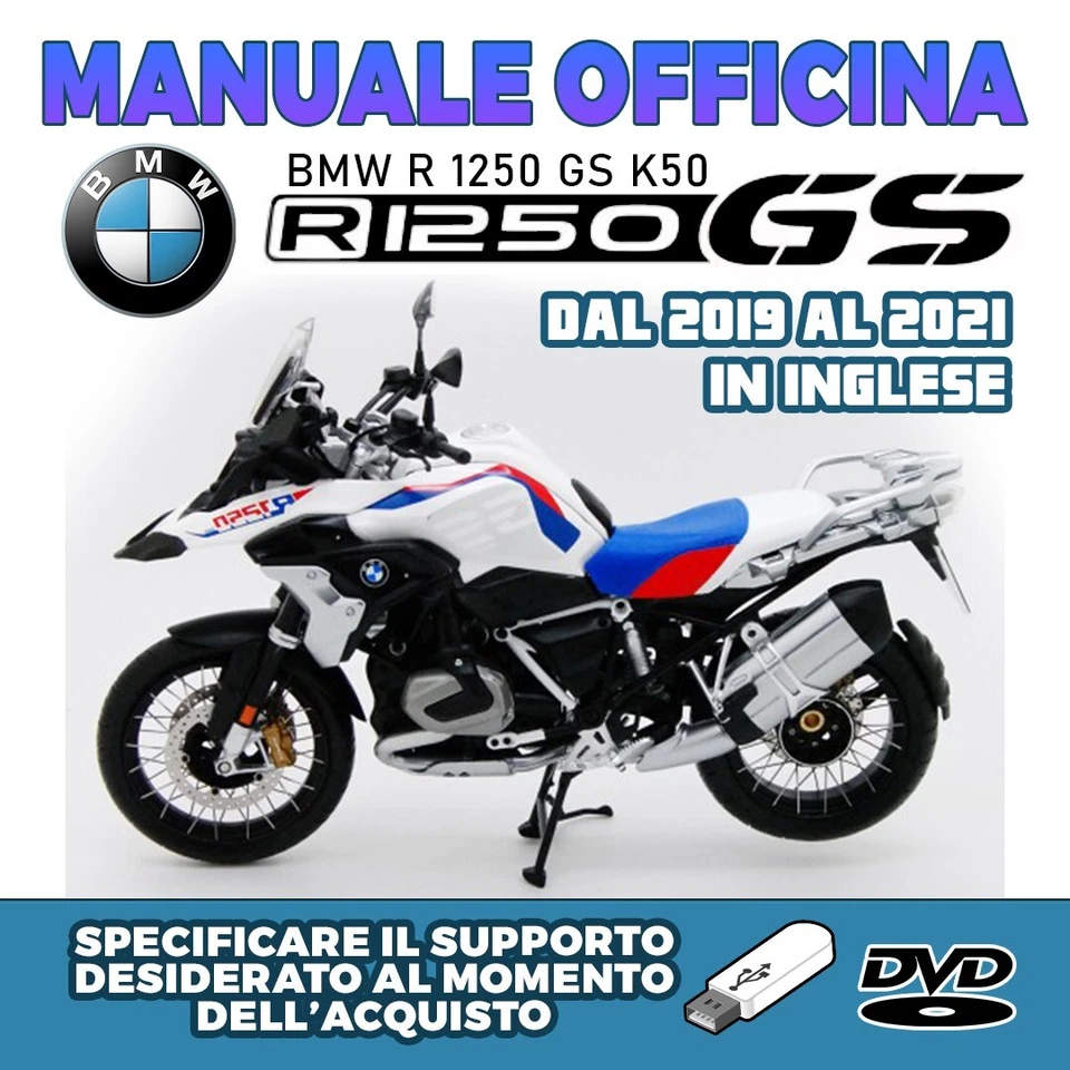 Manuale Officina BMW R 1250 GS K50 dal 2019 al 2021 IN INGLESE - CD-R O PENDRIVE - Immagine 1 di 1