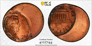 ER028 Rare High grade 1984 1C Lincoln Cent PCGSMS65 RD. Mint Error - Picture 1 of 5