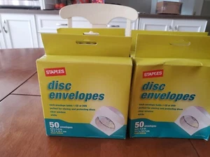 5bxs Staples Disc Ungummed Envelopes 250total New 5" x 5" CD, DVD, Blue Ray etc - Picture 1 of 4