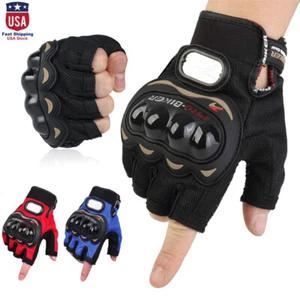 Men Women Half Finger Fingerless Motorcycle Gloves for Dirt Bike Motocros Riding - Picture 1 of 20