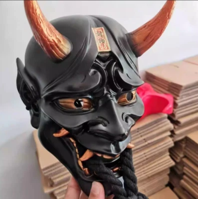 Japanese Hannya Cosplay Resin Mask Devil Demon Oni Samurai Prajna Halloween Prop - Image 1 of 4