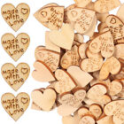 100pcs Wooden Heart Buttons Lovely Decorative Practical Wood with Love Snaps