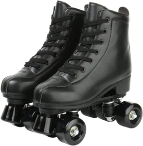 Roller Skates, Double Row Skates Adjustable Leather High-Top Roller Skates Perfe - Picture 1 of 6