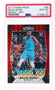 2017 Panini Prizm Mosaic Red #36 Malik Monk ROOKIE RC PSA 10 - Bild 1 von 2