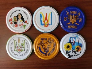 Tin Lids Set for Screw-Down Conservation. New. Subject War in Ukraine 2022 πΊπ¦ - Picture 1 of 12