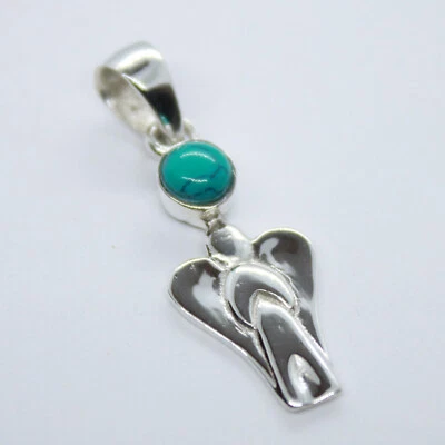 Kleiner Schutzengel Anhänger Silber 925 Sterlingsilber Türkis-Howlith ts - Bild 1 von 4