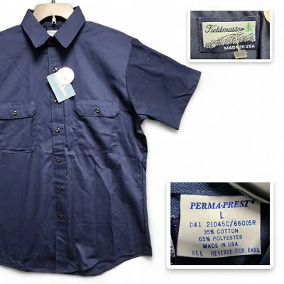 Vintage Fieldmaster Perma-Prest Shirt Men's Large Scotchgard USA Made NEW w/ Tag - Image 1 of 4
