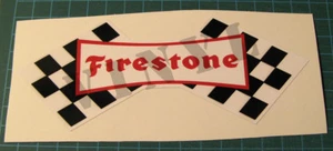 FIRESTONE TIRE WITH FLAGS VINYL DECAL STICKER VINTAGE RACING - SCCA-NHRA-DRAG - Picture 1 of 2