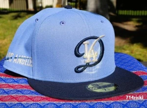 2024 MLB City Connect Los Angeles Dodgers Fitted Hat New Era 59FIFTY Blue - Picture 1 of 8