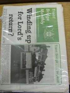 Jun-1984 Cricket: Trent Bridge Monthly Official Newspaper Of Nottinghamshire CCC - Picture 1 of 1