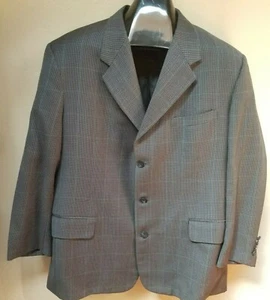 Filo A Mano Hand Tailored John Powers Mens 3-Button Blazer Jacket Business Black - Picture 1 of 7