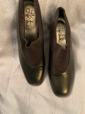 Zapatos para mujer Life Stride negros 7,5 M aspecto de cuero Jalin y tela elástica usados en excelente estado Foto 1 de 4