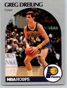 Tarjeta de baloncesto Greg Dreiling 1990-91 NBA Hoops #132 Indiana Pacers - Imagen 1 de 2