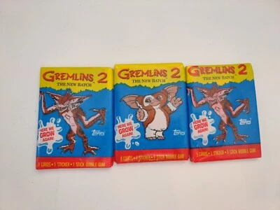 Tarjetas coleccionables Gremlins vintage selladas en cera: ¡raras! Sin abrir  Foto 1 de 4