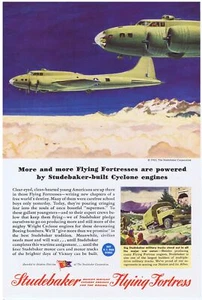 1943 Zweiter Weltkrieg Studebaker fliegende Festungen Druckanzeige - Bild 1 von 1