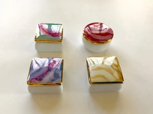4 New Tooth Fairy / Ring / Trinket Colorful Porcelain Boxes - Picture 1 of 2