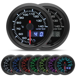 2" 52MM 7 Colors LED Water Temperature Gauge 40-140℃ with Sensor for Auto Car - Picture 1 of 17