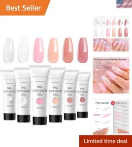 6 Colors Poly Nail Gel Set: Long-lasting Neutral Shades for Salon-Quality Nails - Picture 1 of 11