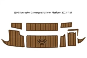1996 Sunseeker Camargue 51 Swim Platform Boat EVA Foam Faux Teak Deck Floor Pad - Picture 1 of 21