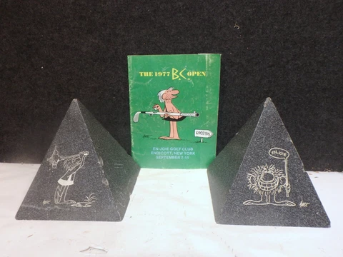 1977 B.C. OPEN GOLF TOURNAMENT GAME USED TEE MARKERS JOHNNY HART CARTOON PROGRAM Cover