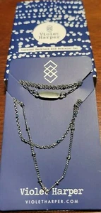 Set collana e bracciale a strati Violet Harper nuovo con scatola - Foto 1 di 2