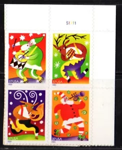 US Stamps: 2003 MNH Pl# Blk of 4 of the 37c Christmas stamps, #3824a (3821-4) - Picture 1 of 1