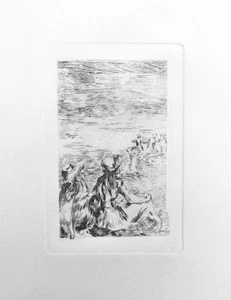 Grabado Pierre Auguste Renoir On The Beach (La Plage) Re-Strike 12-1/2 x 9-1/2 - Imagen 1 de 2