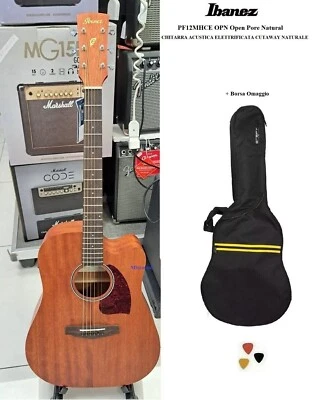 Ibanez PF12MHCE OPN Open Pore Chitarra acustica elettrificata con Borsa Omaggio - Immagine 1 di 4
