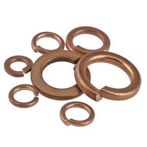 M3 M4 M5 M6 M8 M10 M12 Spring Coil Washers Solid Brass Split Lock Spiral Gasket - Picture 1 of 5