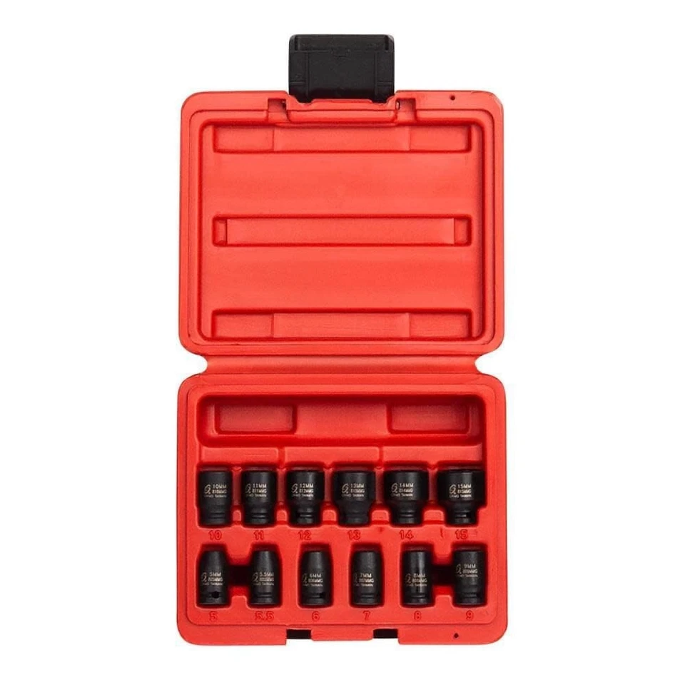 1822, 1/4 Inch Drive Magnetic Impact Socket Set, 12-Piece, Metric, 5mm-15mm, ... - Image 1 of 4