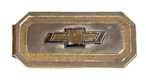 Vintage Chevy Bowtie Money Clip Gold and Silver Tone - Picture 1 of 4