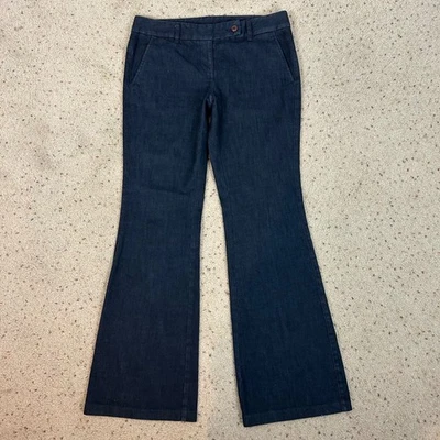 Pantalones de mezclilla Y2K lavado oscuro pierna acampanada INC pantalón de moda pierna ancha talla 10 para mujer Foto 1 de 4