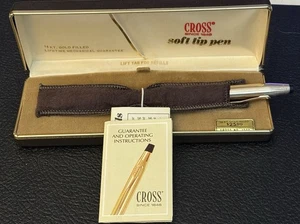 Penna vintage CROSS riempita ORO 14k punta morbida made in USA - Foto 1 di 11