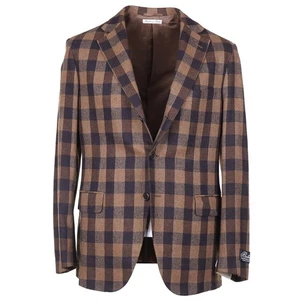 Belvest Tan-Brown Check Soft-Brushed Wool-Cashmere Sport Coat 40R (Eu 50) NWT - Picture 1 of 9