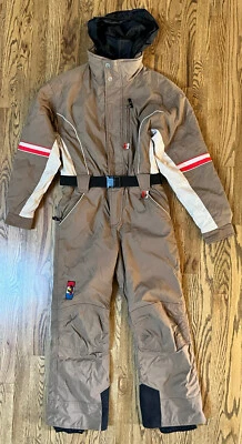 Vtg Obermeyer Delaney Brown Fly Ski Suit One Piece Snowsuit Youth Juniors 16 - Image 1 of 4