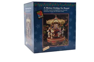 Mr Christmas Mickey Mouse A Mickey Holiday Go Round Animated Musical Carousel - Picture 1 of 6