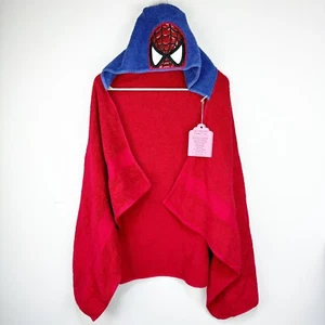 Spiderman Hooded Towel Handmade Red And Blue 52”x31” Bath Towel Kids Boy - Picture 1 of 5