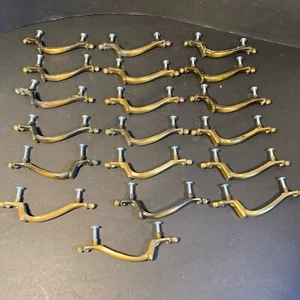 19 VTG Amerock Brass Drawer Pulls W/ Screws 858-1 Cabinet 3” Center 4 3/4” L - Picture 1 of 8