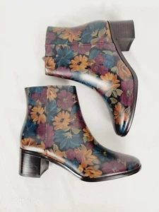Patricia Nash Marcella Floral Stamped Leather Ankle Boots Size 6 New - Picture 1 of 7
