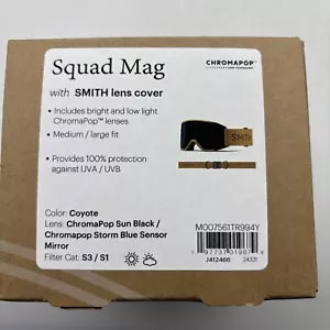 Occhiali da sci/neve Smith Squad Mag Coyote, ChromaPop Sun lenti nere nuovi - Foto 1 di 8