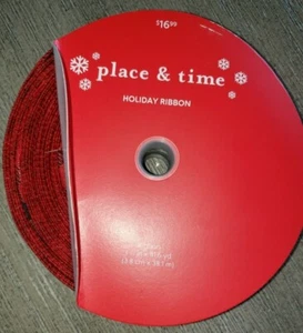 PLACE & TIME ROT SCHWARZ KARIERTES WEIHNACHTSBAND NEU 16,99 UVP BASTELN SPASS! - Bild 1 von 2