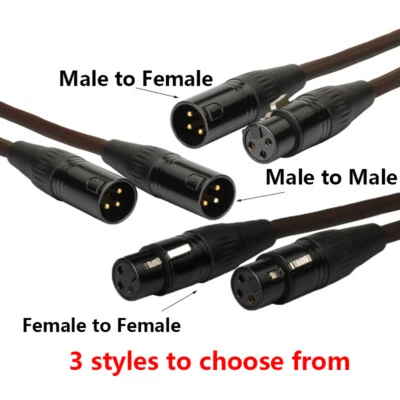 3 Pin XLR Microphone Cable Male to Female/M to M/F to F Balanced Patch Lead Mic - Image 1 of 4