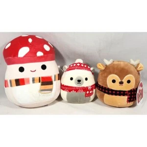 Lote de 3 Squishmallow Malcolm Seta Brooke Oso Polar Darla Reno Bufanda - Imagen 1 de 13
