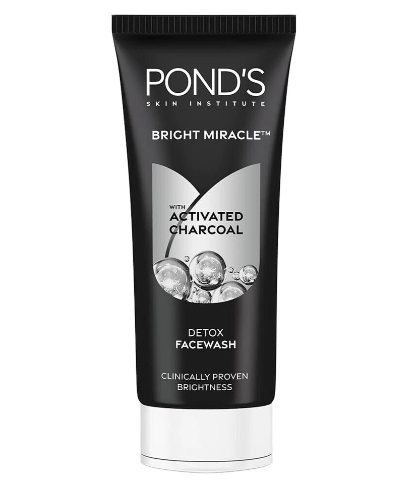 POND'S Bright Miracle Detox Lavado Facial con Carbón Activado 100gm 1 Paquete Foto 1 de 4
